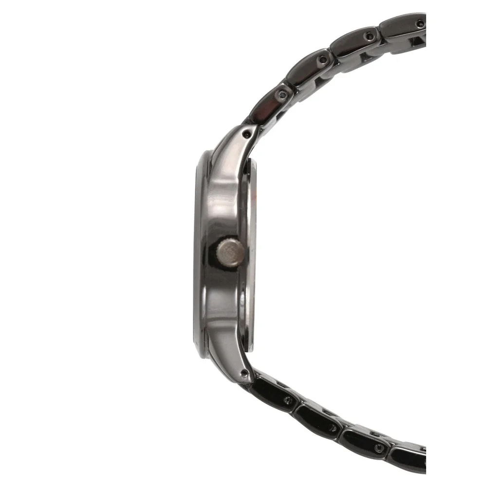 Time and‎ Tru Bracelet Watch Women Gun Metal Silver Arabics 31MM SR626SW